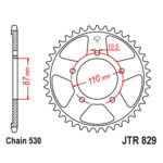 Zadnji lančanik JT JTR829-47-50-35031 (530) 47 zuba