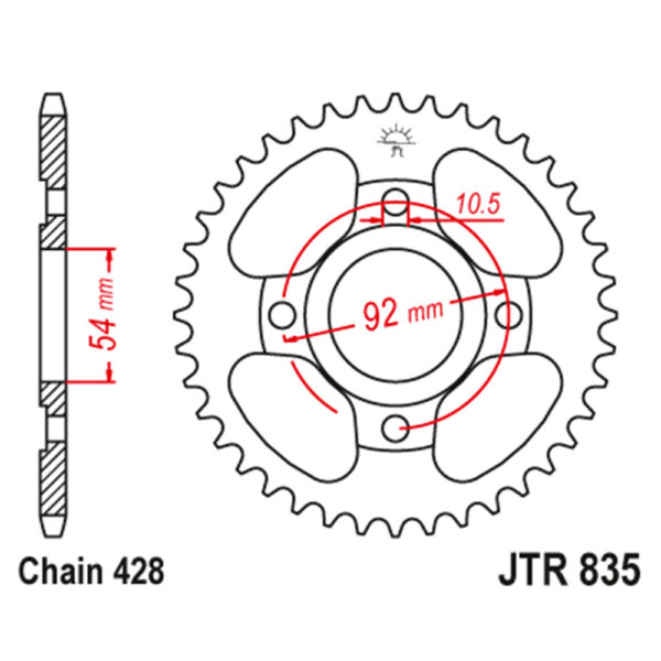 Zadnji lančanik JT JTR835-49-50-15038 (428) 49 zuba