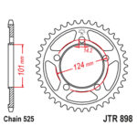 Zadnji lančanik JT JTR898-38 (525) 38 zuba