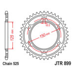 Zadnji lančanik JT JTR899-45 (525) 45 zuba