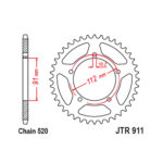 Zadnji lančanik JT JTR911-46 (520) 46 zuba Zontes G1 125cc