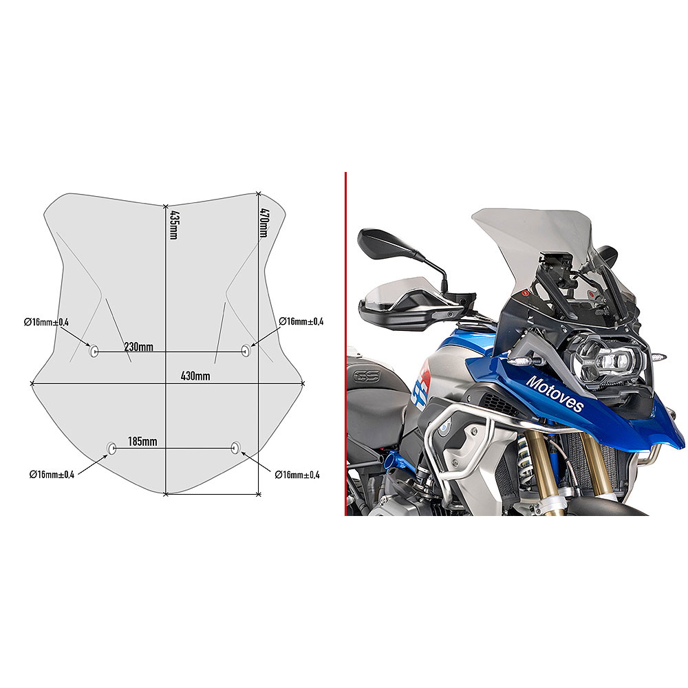 5124D GIVI 5124D vizir zatamnjeni BMW R 1200 GS (13-18) / R 1250 GS (19-23)