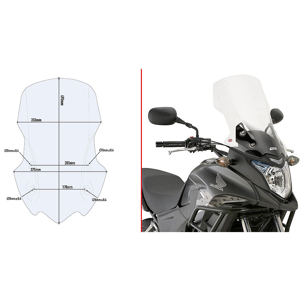 D1121ST GIVI D1121ST Vizir providni Honda CB 500 X (13-18)