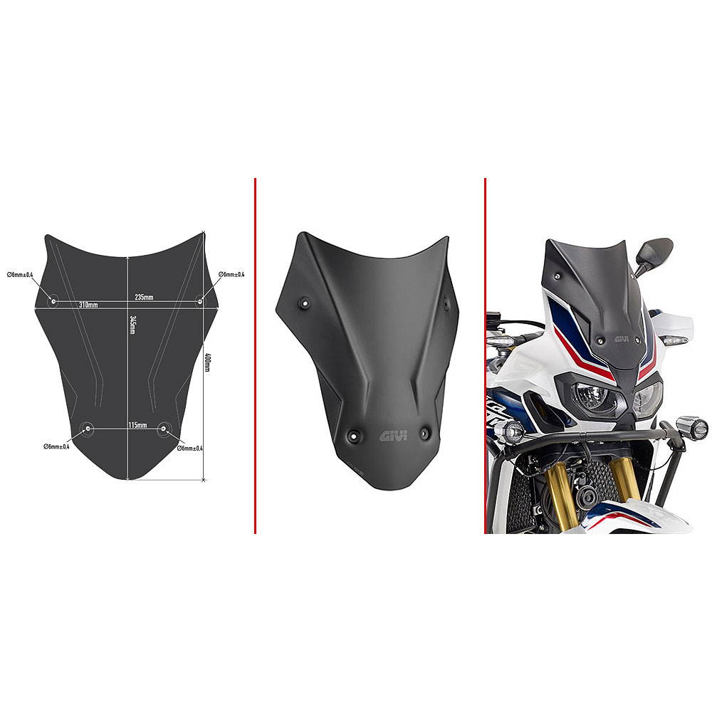 D1144BO GIVI D1144BO Vizir crni Honda CRF 1000 L AFRICA TWIN (16-17)
