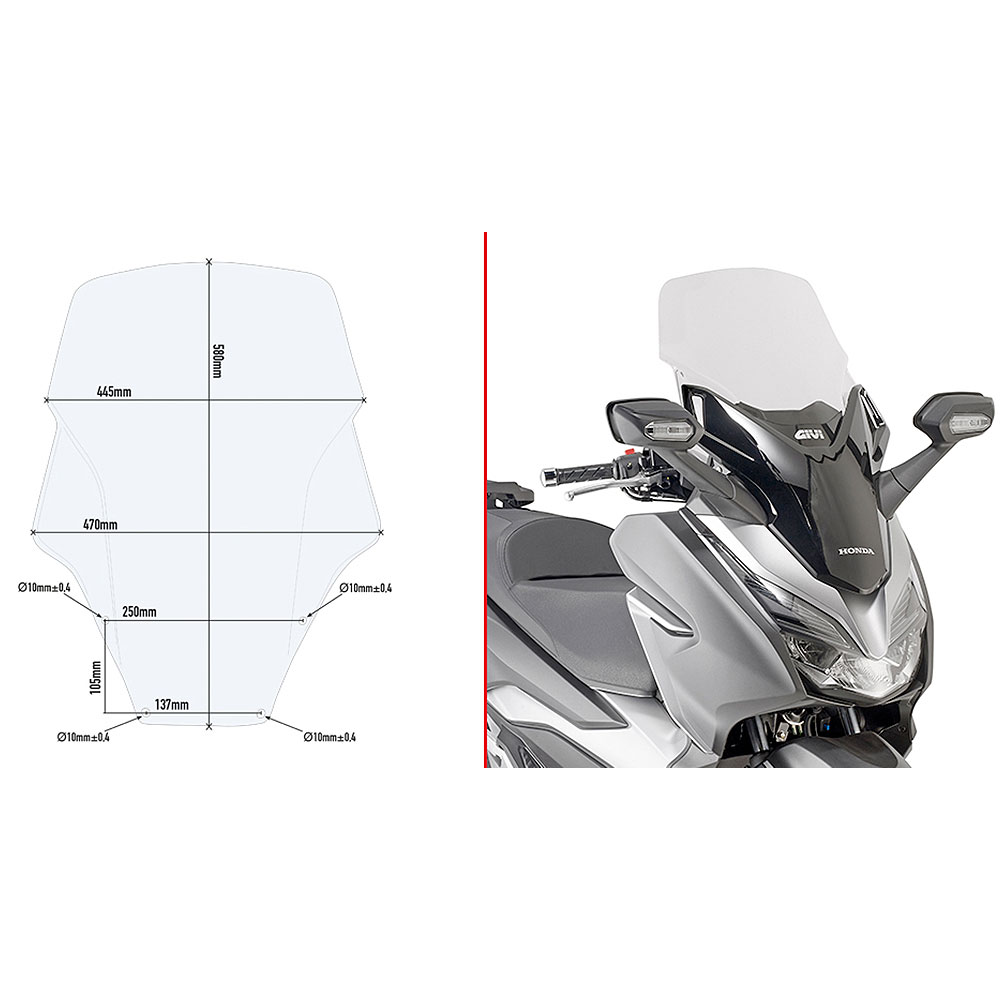 D1166ST GIVI D1166ST Vizir providni Honda Forza 125-300 (19-20)