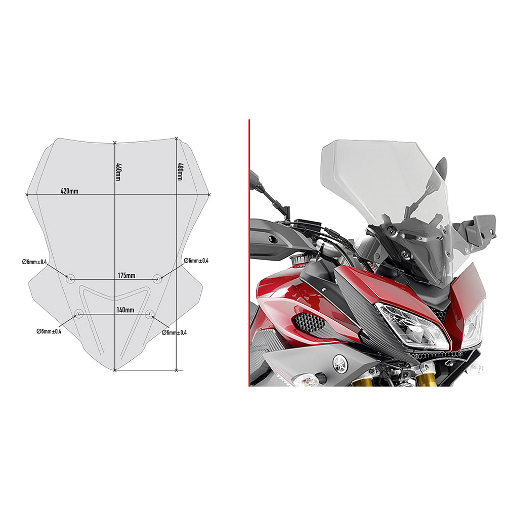 D2122S GIVI D2122S Vizir blago zatamnjeni Yamaha MT09 TRACER (15-17)