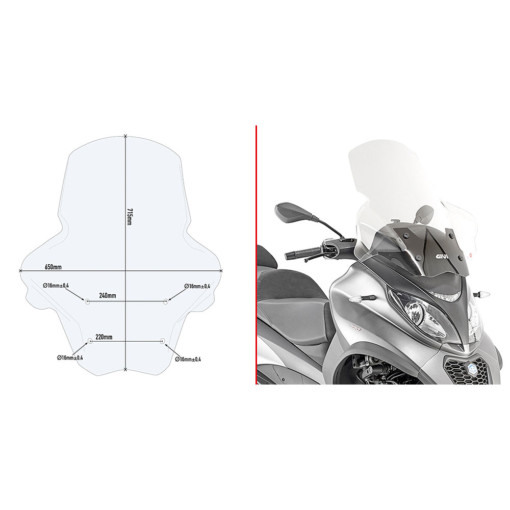 D5613ST GIVI D5613ST Vizir providni Piaggio MP3 300-500 (18-21)