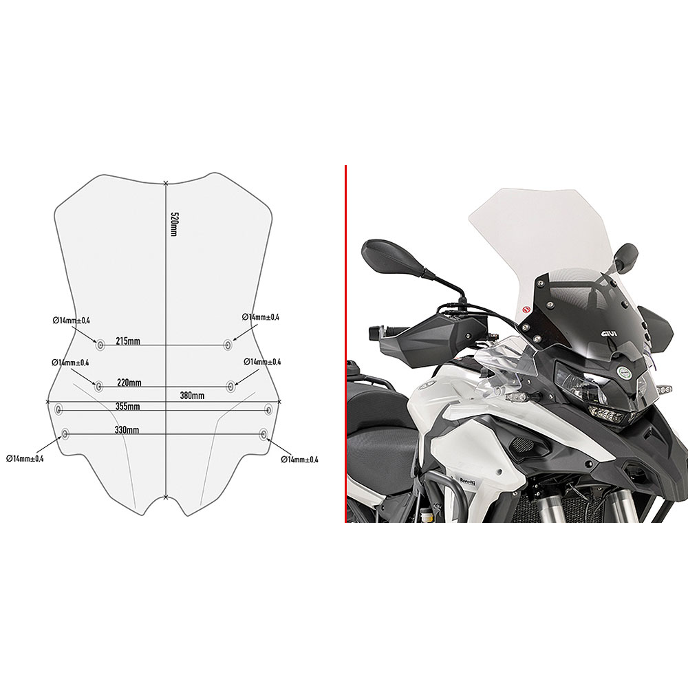 D8703ST GIVI D8703ST Vizir providni Benelli TRK 502X (18-23)