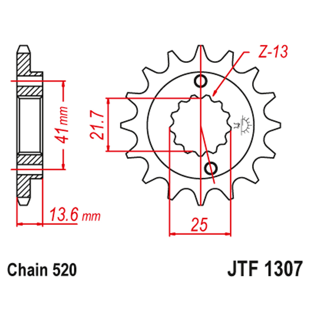 JTF1307-15 Prednji lančanik JT JTF1307-15-50-32050 (520) 15 zuba