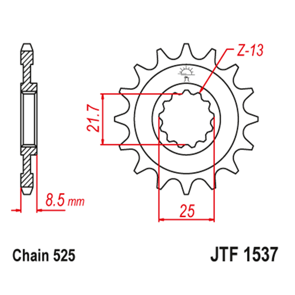 JTF1537-15 Prednji lančanik JT JTF1537-15-50-29029 (525) 15 zuba