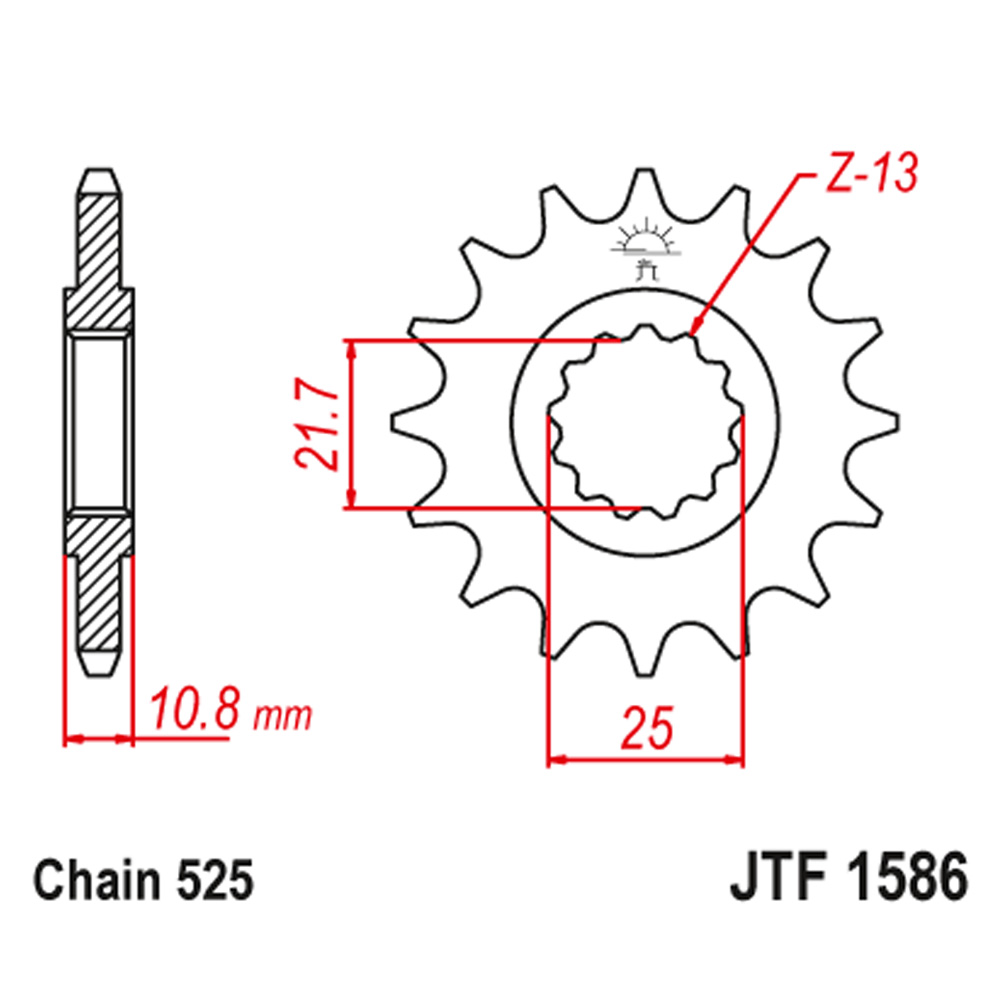 JTF1586-16 Prednji lančanik JT JTF1586-16-50-29018 (525) 16 zuba