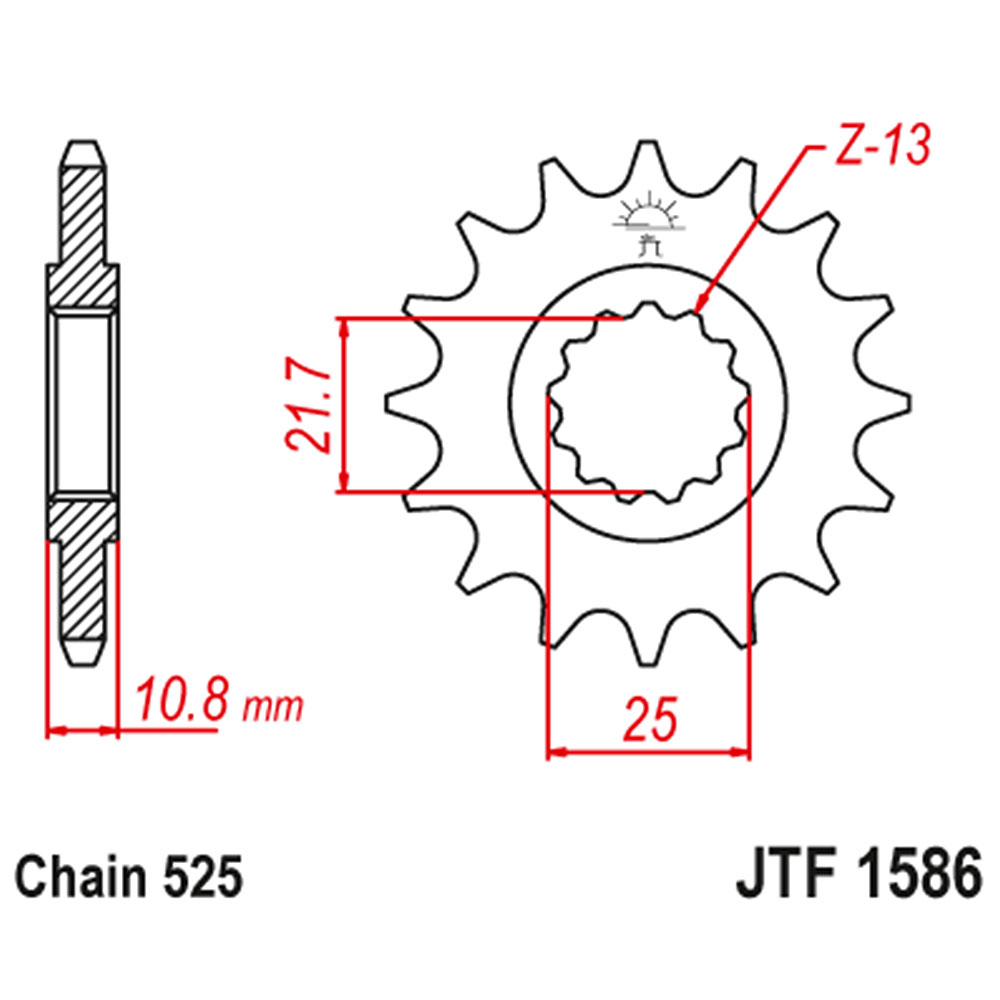 JTF1586-16RB Prednji lančanik JT JTF1586-16RB-50-29018 (525) 16 zuba