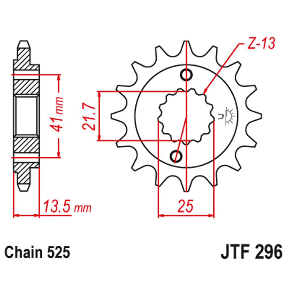 JTF296-15 Prednji lančanik JT JTF296-15RB (525) 15 zuba