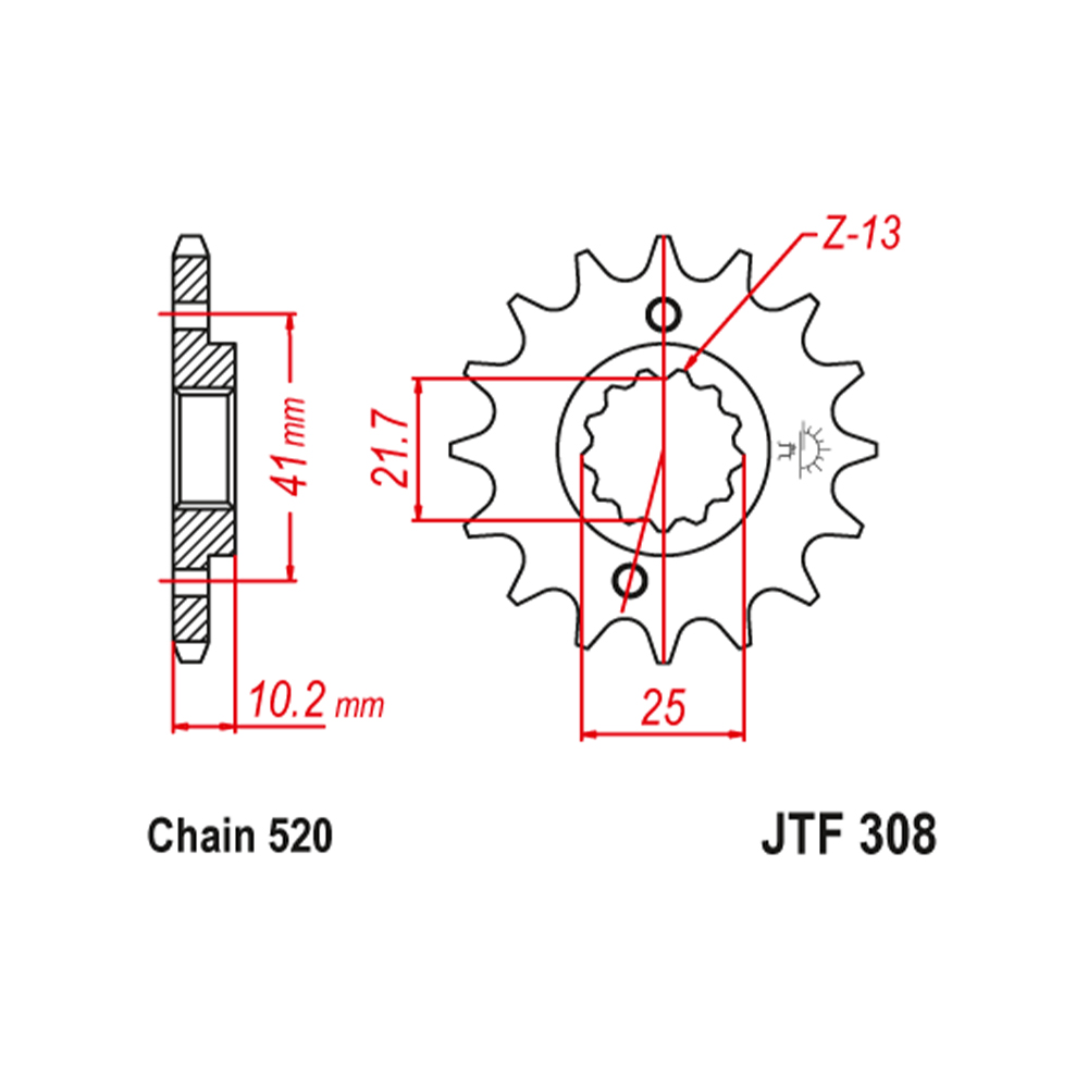 JTF308-15RB Prednji lančanik JT JTF308-15RB (520)15 zuba
