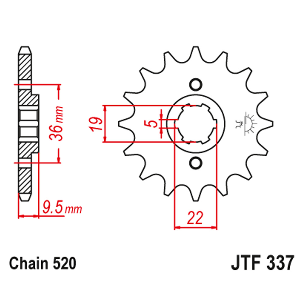 JTF337-15 Prednji lančanik JT JTF337-15-50-32043 (520) 16 zuba