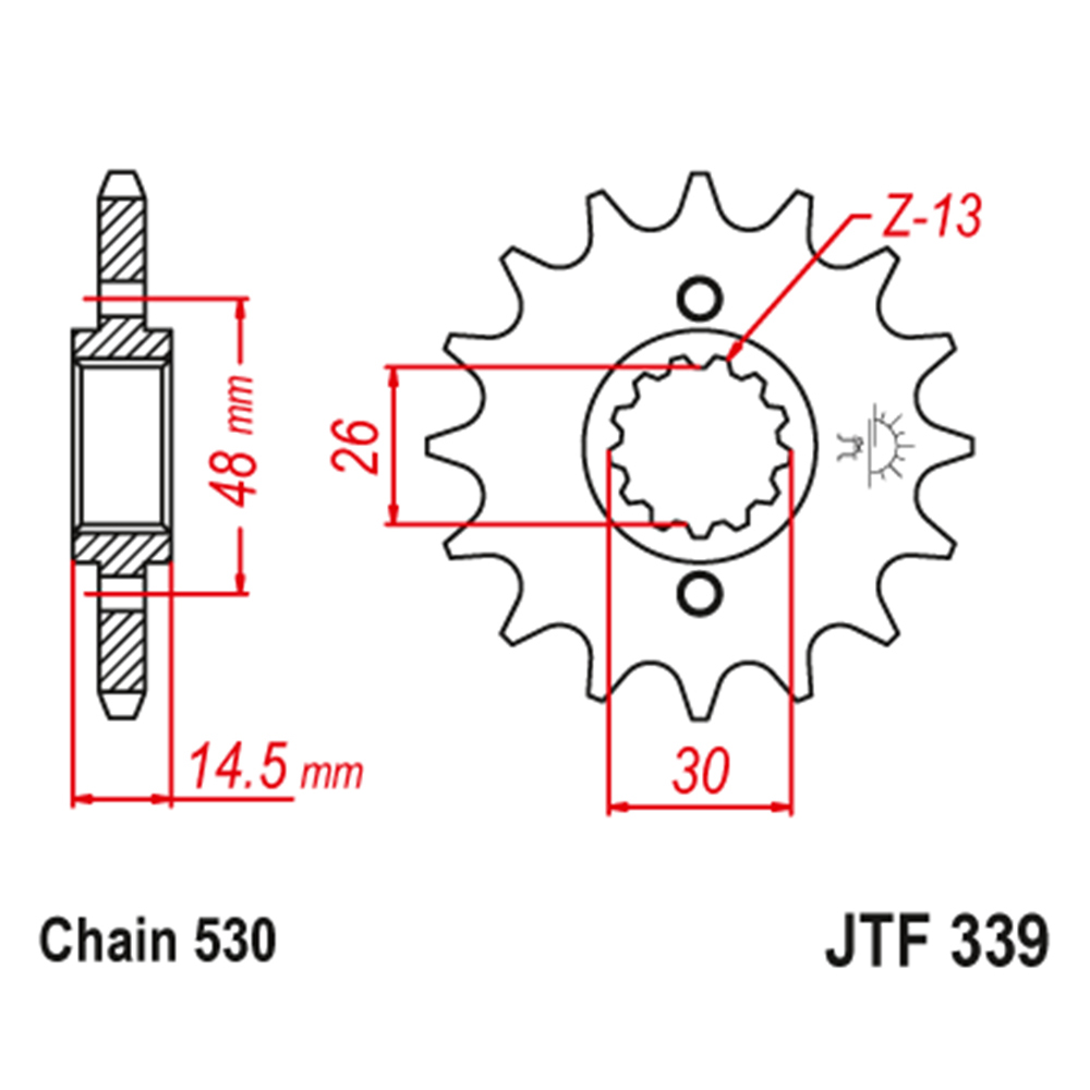 JTF339-17 Prednji lančanik JT JTF339-17RB (530) 17 zuba