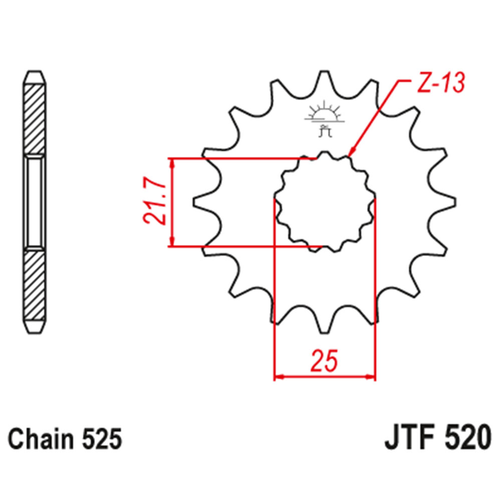 JTF520-15RB Prednji lančanik JT JTF520-15RB (525)15 zuba