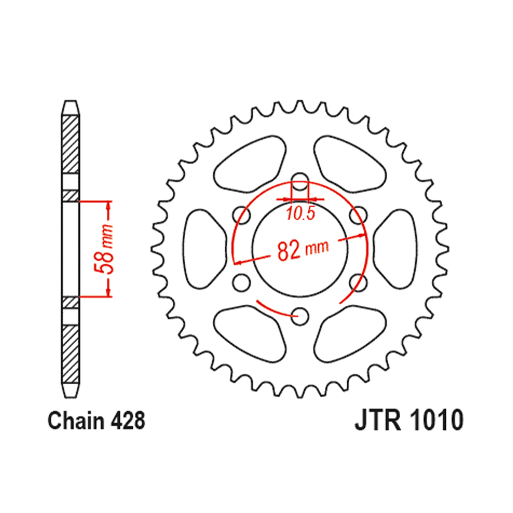 JTR1010-37 Zadnji lančanik JT JTR1010-37 (428) 37 zuba Benelli Tornado 125