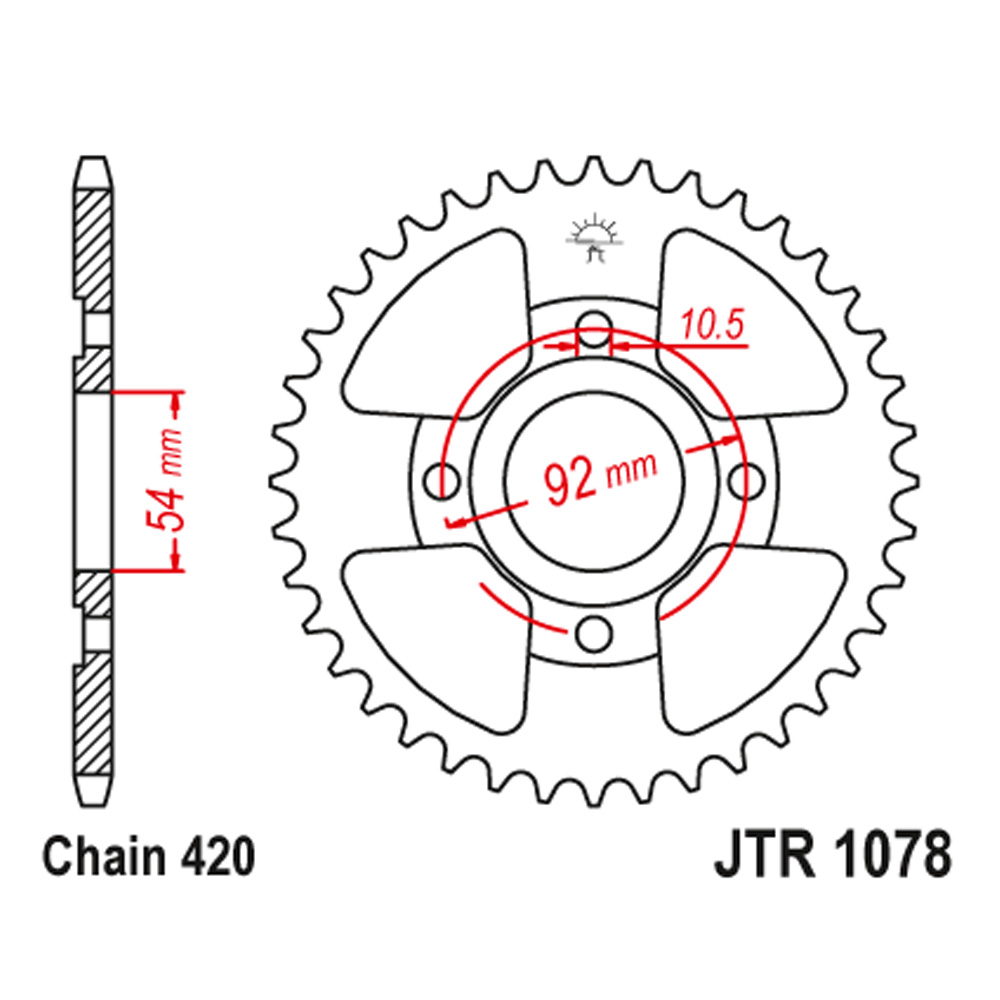 JTR1078-47 Zadnji lančanik JT JTR1078-47-50-13017 (420) 47 zuba