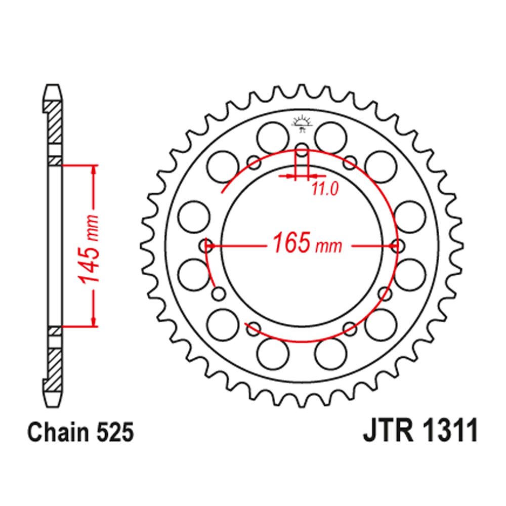 JTR1311-43 Zadnji lančanik JT JTR1311-43 (525) 43 zuba