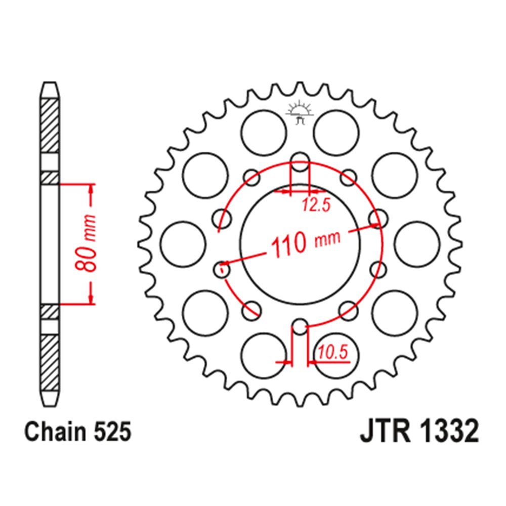 JTR1332-41 Zadnji lančanik JT JTR1332-41 (525) 41 zuba
