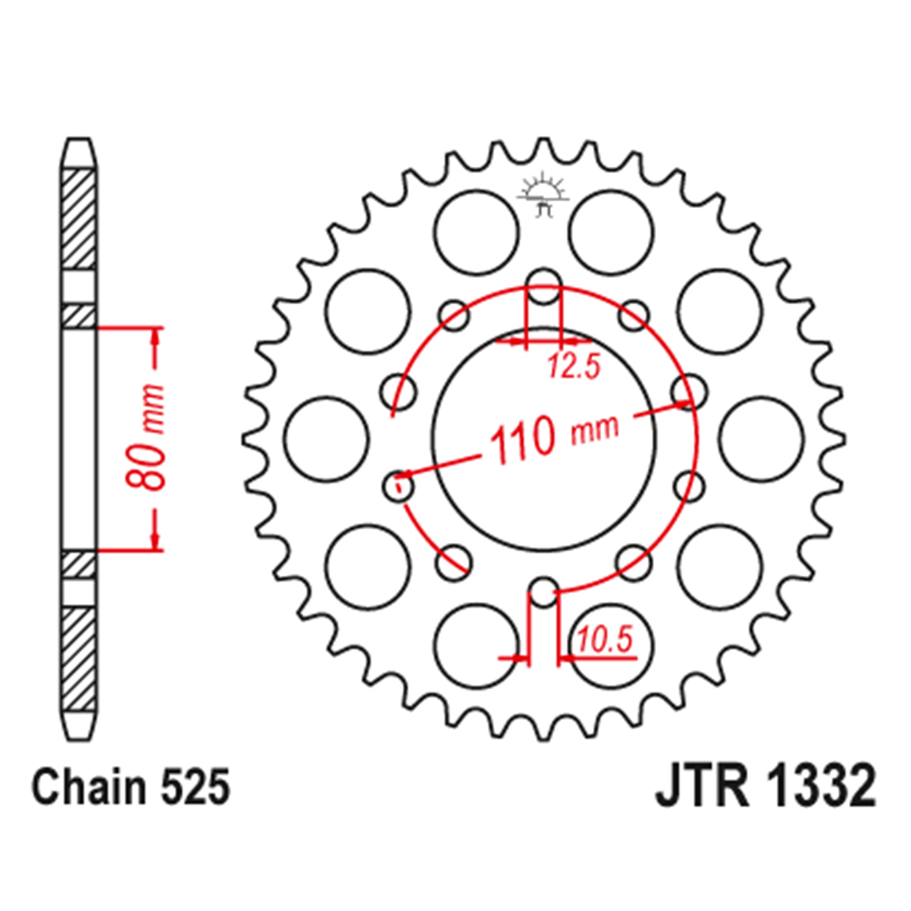 JTR1332-46 Zadnji lančanik JT JTR1332-46 (525) 46 zuba