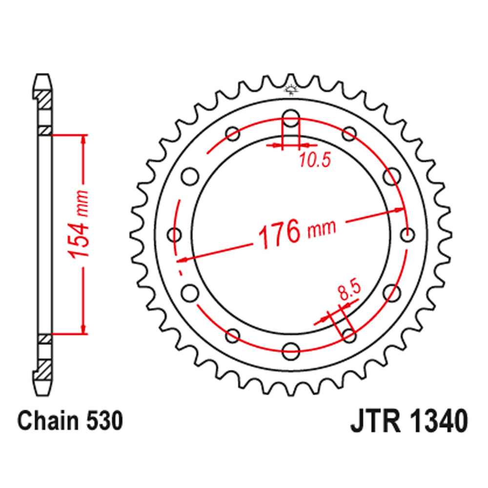 JTR1340-43 Zadnji lančanik JT JTR1340-43-50-35042 (530) 43 zuba