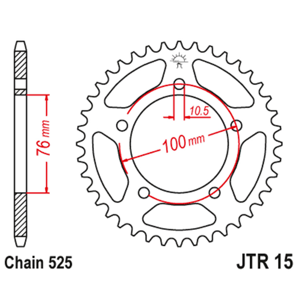 JTR15-43 Zadnji lančanik JT JTR15-43 (525) 43 zuba