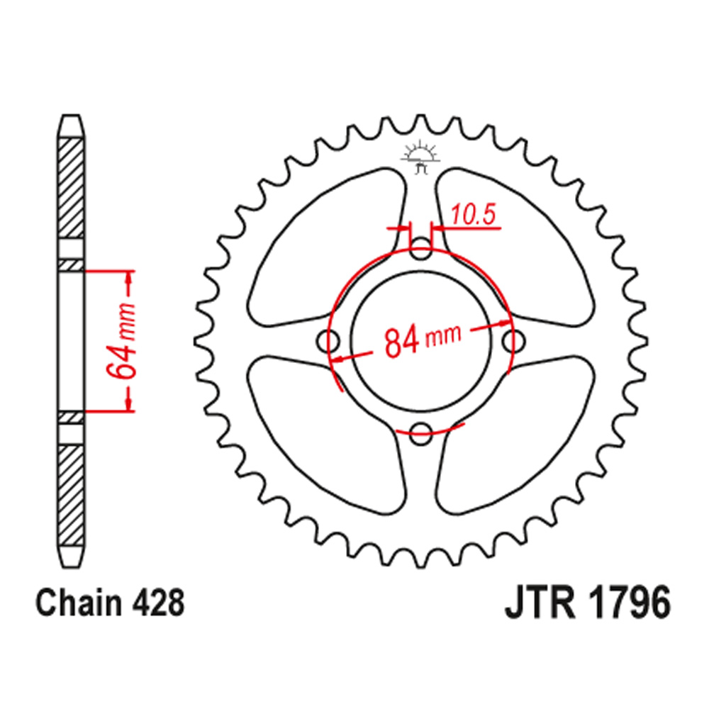 JTR1796-51 Zadnji lančanik JT JTR1796-51 (428) 51 zub