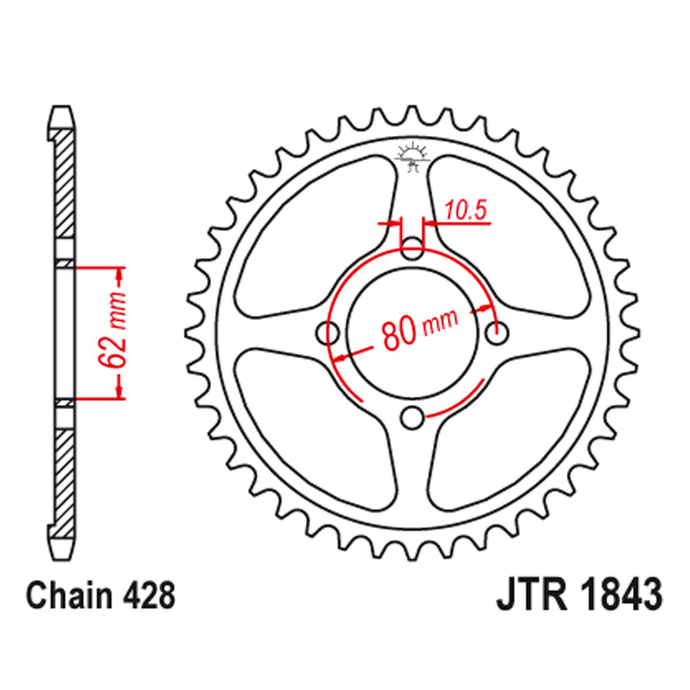 JTR1843-49 Zadnji lančanik JT JTR1843-49-50-15060 (428) 49 zuba