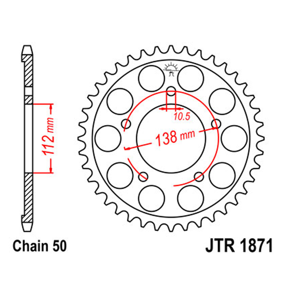 JTR1871-48 Zadnji lančanik JT JTR1871-48 (530) 48 zuba Yamaha R6 (99-02) konverzija na 530