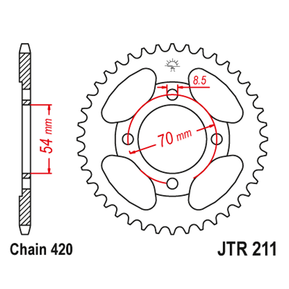 JTR211-39 Zadnji lančanik JT JTR211-39 (420) 39 zuba