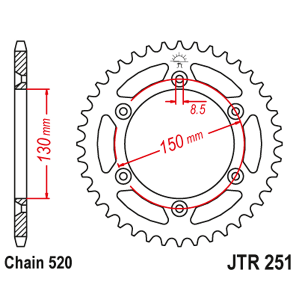 JTR251-50 Zadnji lančanik JT JTR251-50 SC (520) 50 zuba