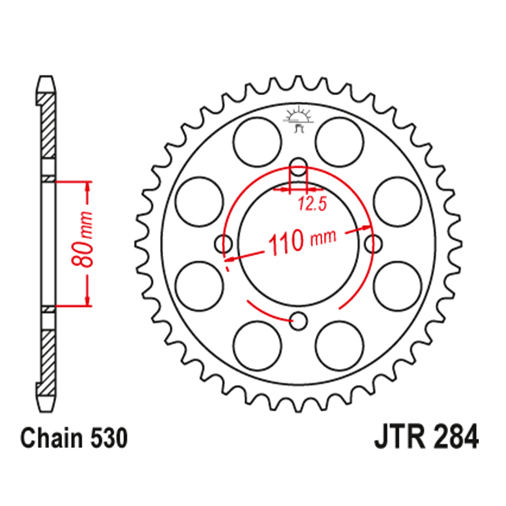 JTR284-43 Zadnji lančanik JT JTR284-43-50-35005 (530) 43 zuba