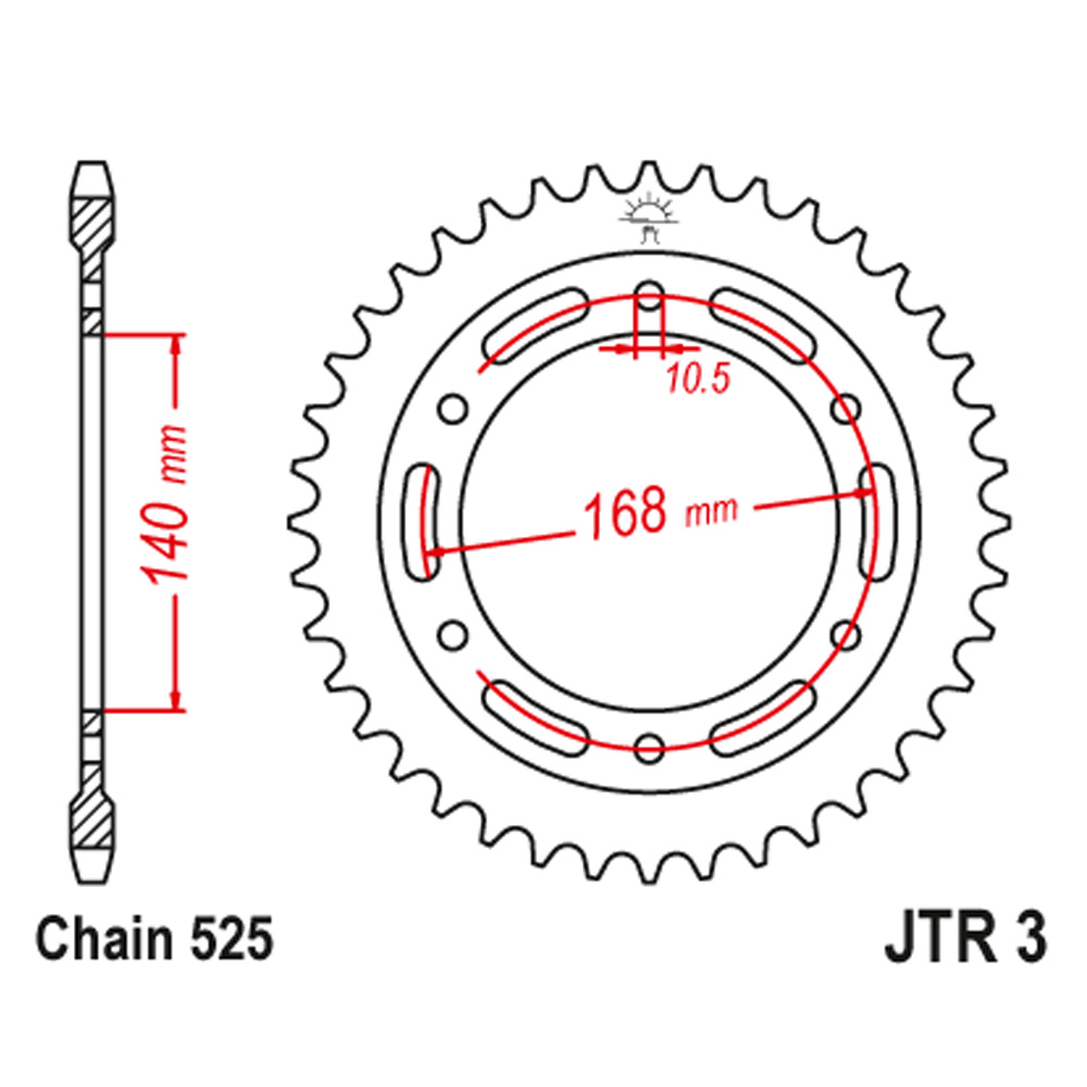 JTR3-47 Zadnji lančanik JT JTR3-47 (525) 47 zuba