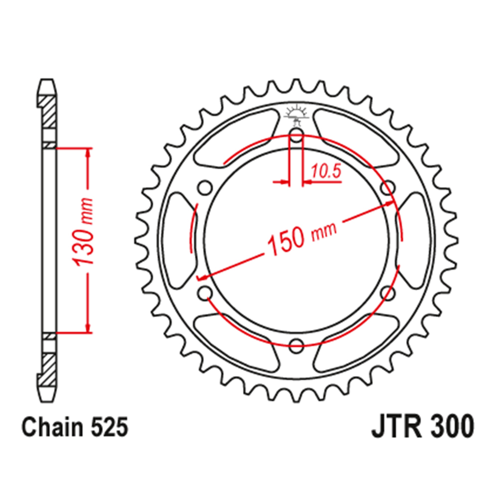 JTR300-46 Zadnji lančanik JT JTR300-46 (525) 46 zuba