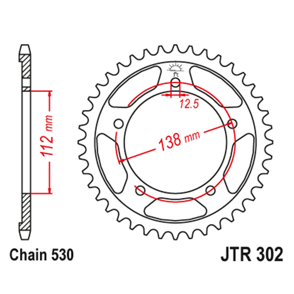 JTR302-43 Zadnji lančanik JT JTR302-43-50-35044 (530) 43 zuba