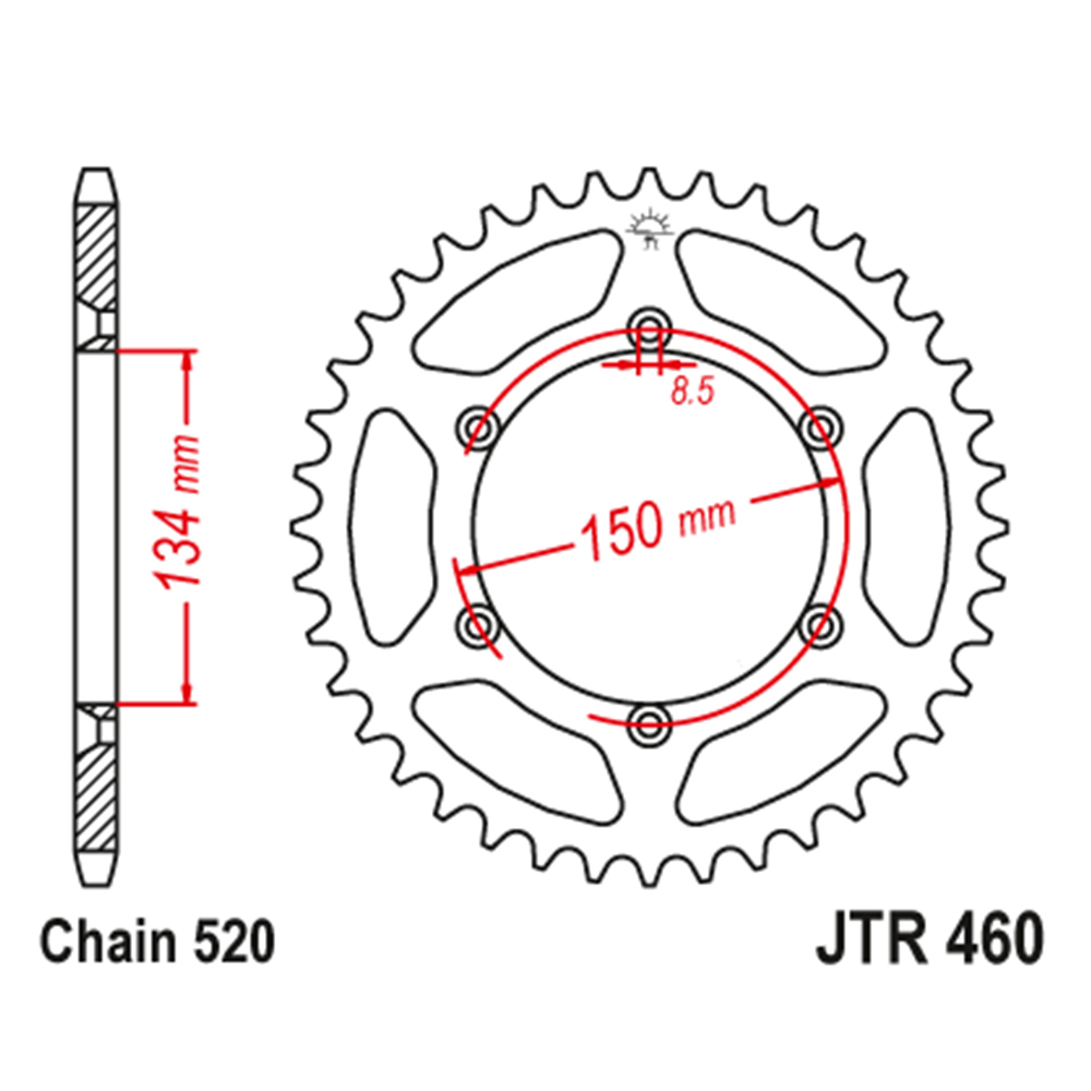 JTR460-48 Zadnji lančanik JT JTR460-48-50-32024 (520) 48 zuba