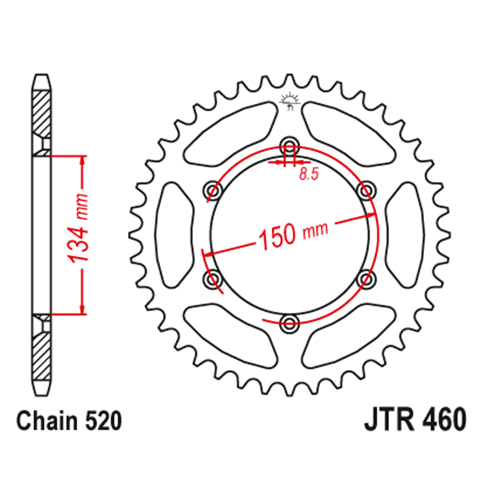 JTR460-49 Zadnji lančanik JT JTR460-49-50-32024 (520) 49 zuba