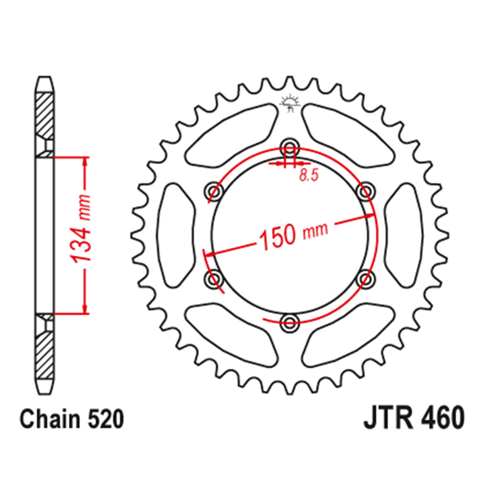 JTR460-53 Zadnji lančanik JT JTR460-53-50-32024 (520) 53 zuba