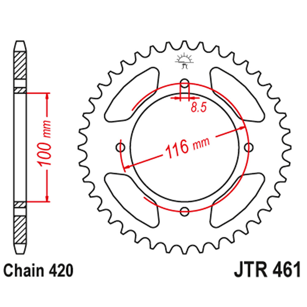 JTR461-51 Zadnji lančanik JT JTR461-51 (420) 51 zub