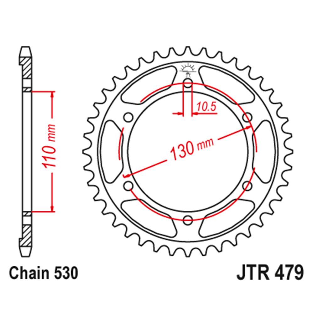JTR479-42 Zadnji lančanik JT JTR479-42-50-35013 (530) 42 zuba