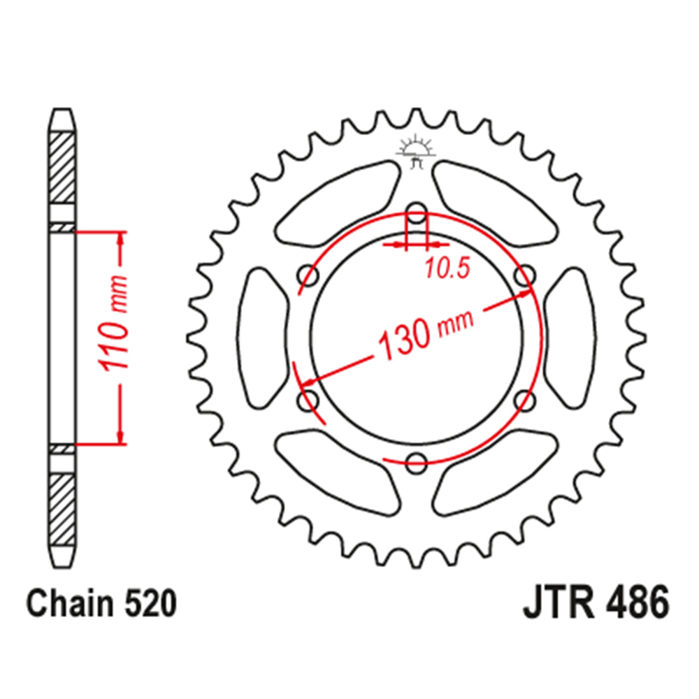 JTR486-43 Zadnji lančanik JT JTR486-43-50-32029 (520) 43 zuba