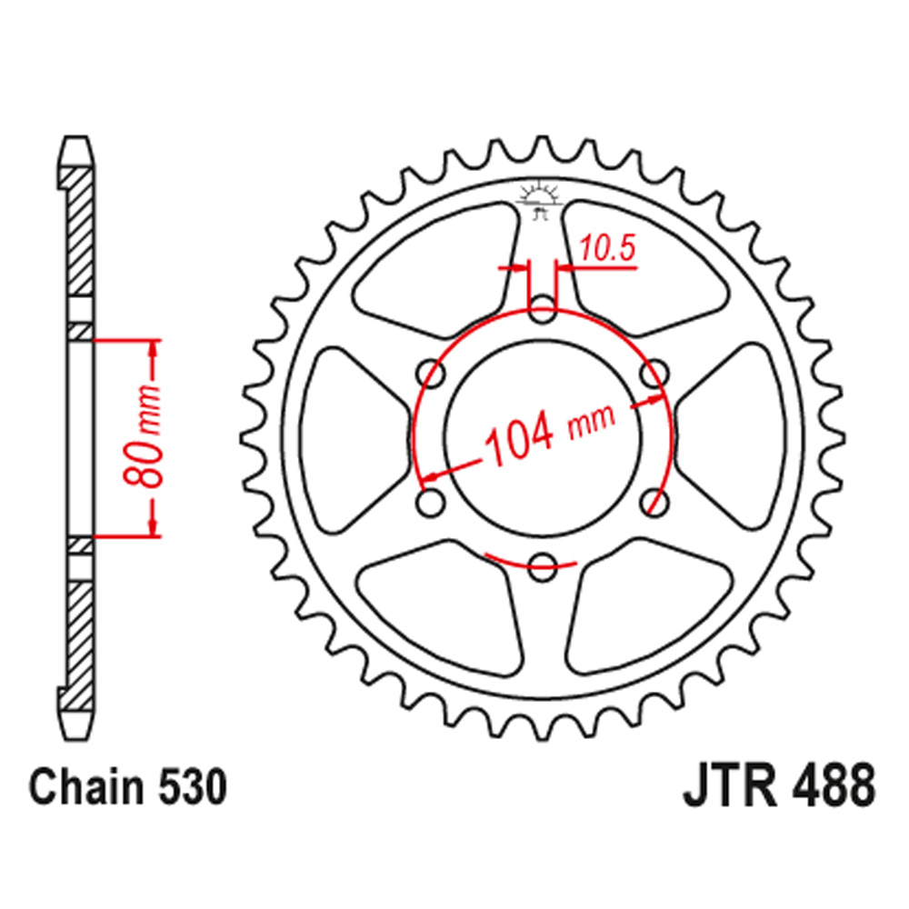 JTR488-41 Zadnji lančanik JT JTR488-41-50-35041 (530) 41 zuba