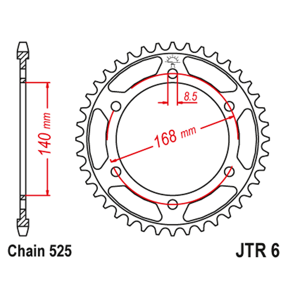 JTR6-41 Zadnji lančanik JT JTR6-41 (525) 41 zub