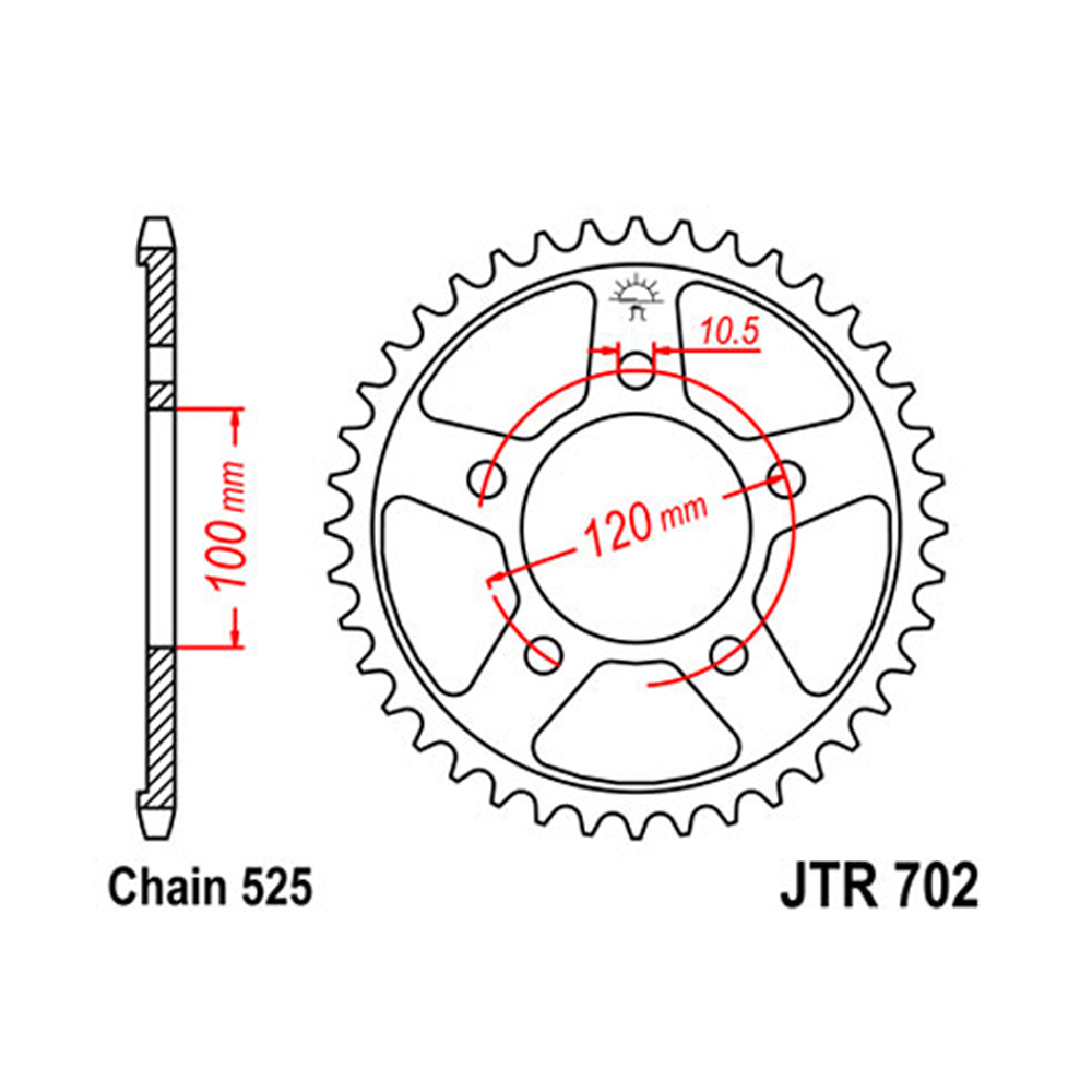 JTR702-44 Zadnji lančanik JT JTR702-44 (525) 44 zuba