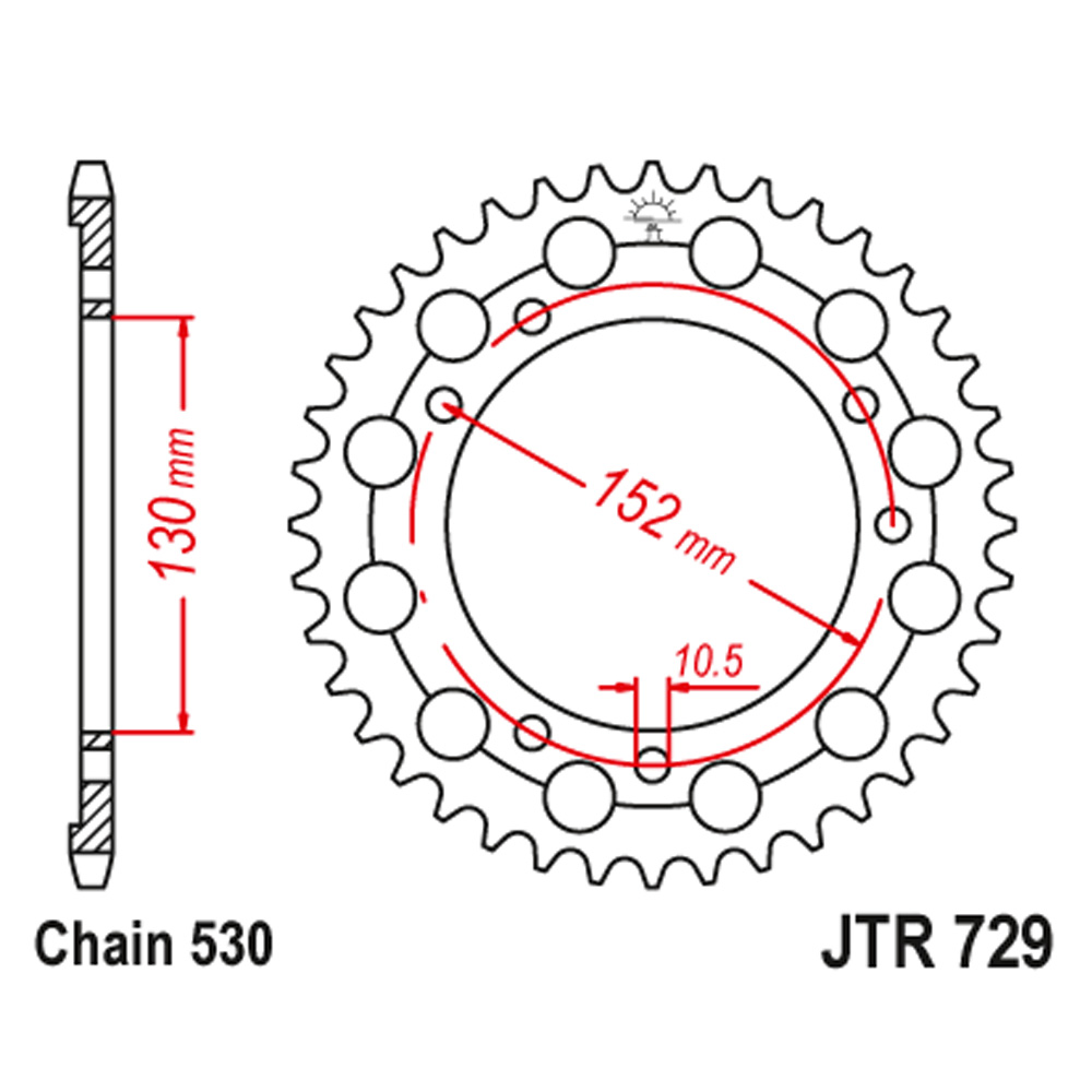 JTR729-46 Zadnji lančanik JT JTR729-46 (530) 46 zuba Cagiva Elefant 900
