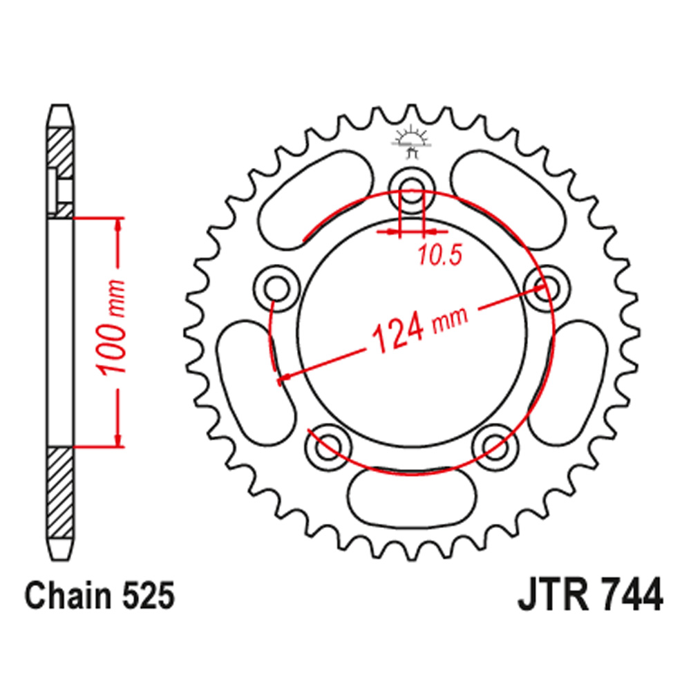 JTR744-39 Zadnji lančanik JT JTR744-39 (525) 39 zuba