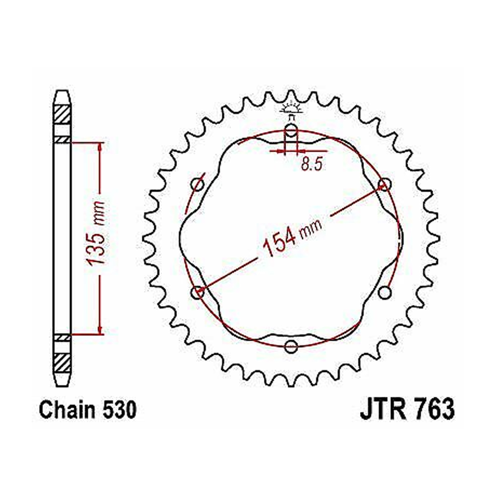JTR763-40 Zadnji lančanik JT JTR763-40 (530) 40 zuba