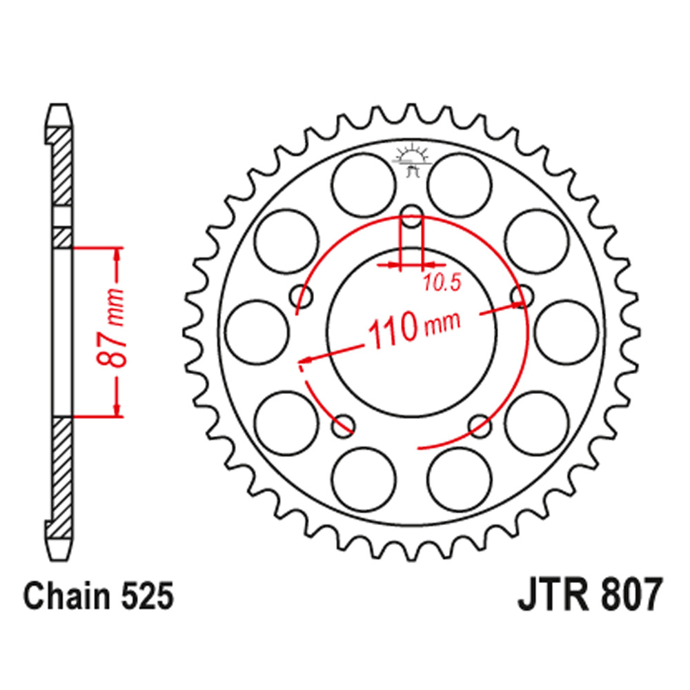 JTR807-44 Zadnji lančanik JT JTR807-44 (525) 44 zuba